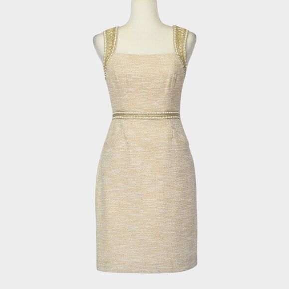 LILLY PULITZER Gold Metallic Resort Boucle Dana Shift Dress Size 2 - Picture 1 of 9